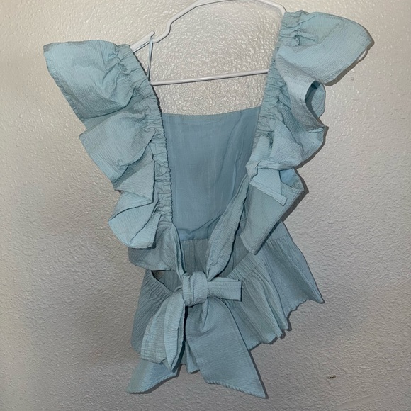 Miami Light Blue Ruffle Blouse - Picture 2 of 2